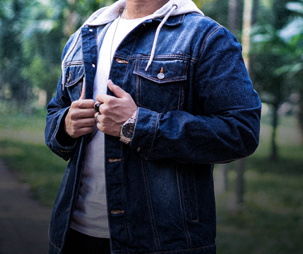 Premium Denim Jacket With Detachable Hoodie - Image 8